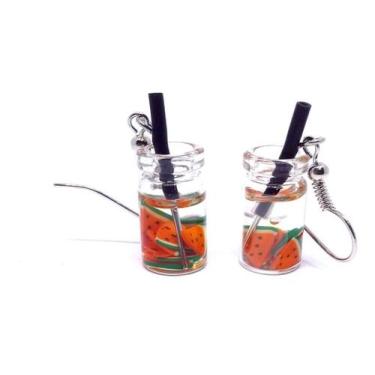 Imagem de Brinco Tribal Hippie Coquetel Drink Suco Copo Praia Verão - anjo da ma