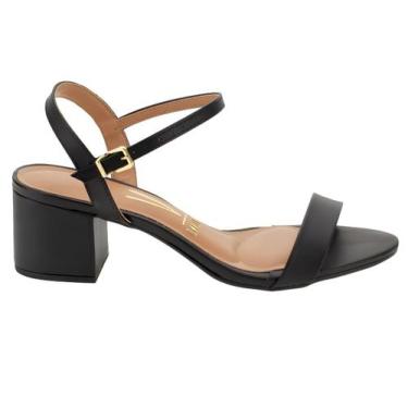 Imagem de Sandália Feminina Vizzano 6291900 Social Média Salto Grosso Pelica, 37