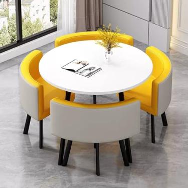 Imagem de Conjunto de mesa redonda e cadeira de clube de recepção de escritório, mesa de negociação e cadeira, mesas redondas de sala de conferência mesa de café, conjunto de mesa de jantar (cor: 25, tamanho