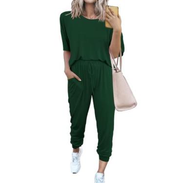 Imagem de Conjunto de Agasalho Feminino PRETTYGARDEN 2025 com 2 Peças Verde Escu