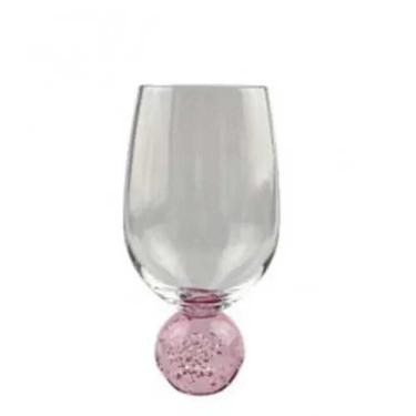 Imagem de Taça de Vidro Orbe Rose Base Bolinha 400ml - Tuut