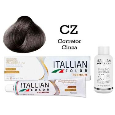 Imagem de Kit Coloração Itallian Color CZ Corretor Cinza + Oxi 30