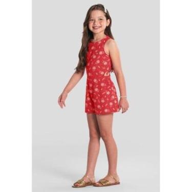 Imagem de Macaquinho infantil menina florido em cotton Brandili-Feminino