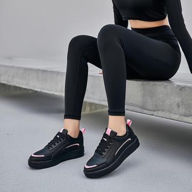 Imagem de Tênis Feminino Preto e Rosa Treino Academia Fitness Cano Baixo-Feminino