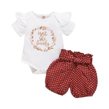 Imagem de Conjunto De Verão Para Bebês Meninas De 0 a 18 Meses, Body Preto, Shor