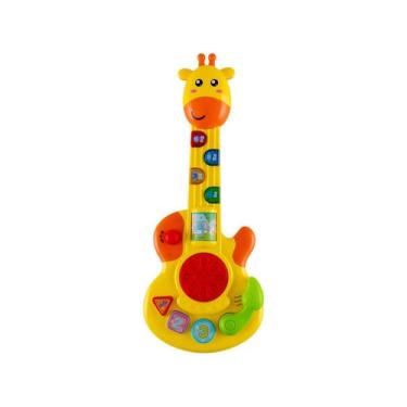 Imagem de Guitarra Girafa Musical Baby Land - Cardoso - Cardoso Toys, Amarelo