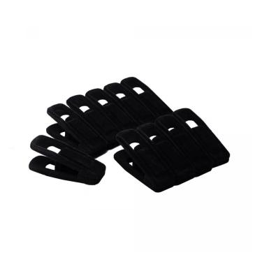 Imagem de Kit 10 Presilhas de Veludo para Cabides 2,5 X 2,2 X 7 cm para Roupas em Plástico com Re...