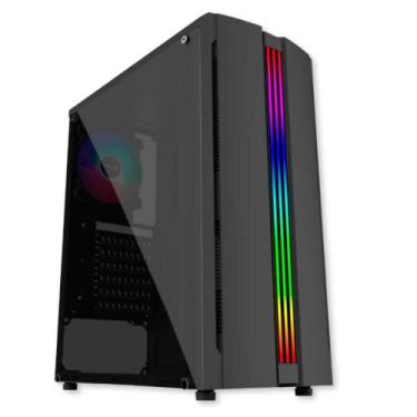 Imagem de Gabinete gamer pixxo gf-5522 frontal rgb lateral de acrilico