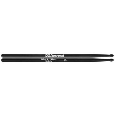 Imagem de Baquetas Bateria Liverpool Black Fiber Stick 7a Fibra 