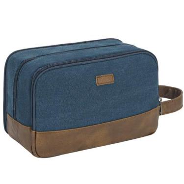 Imagem de Bolsa de higiene de viagem WANDF azul ultrafina resistente à água