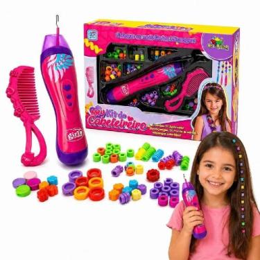 Imagem de Kit Beleza Infantil Cabeleireiro para Fazer Tererê no Cabelo com Miçan