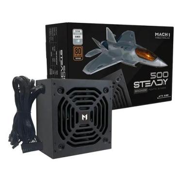 Imagem de Fonte Mach1 Steady 500W 80 Plus Bronze PFC Ativo Preta 500Steady, 100-