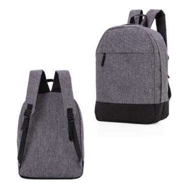 Imagem de Mochila de Costas Adulto Juvenil Unissex Feminina Masculina - Cinza - 