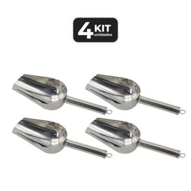 Imagem de Kit 4 pa para gelo inox barman profissional - Chef Line