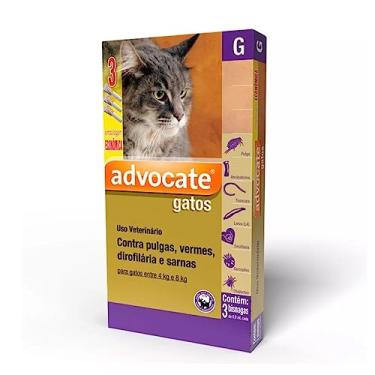 Imagem de Antipulgas Advocate Bayer para Gatos de 4kg até 8kg - 3 Bisnagas de 0,8ml