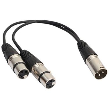 Imagem de 3Pin XLR para 2 XLR Fêmea Conector Áudio Microfone Divisor de Cabo