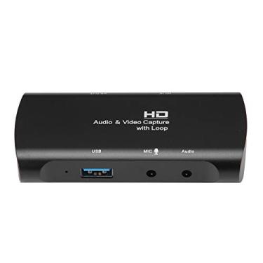 Imagem de Sutinna Placa de captura de áudio e vídeo, 1080P 4K HD cartão de aquisição de áudio de vídeo HDMI para USB2.0 1080P caixa de gravação de loop para transmissão ao vivo