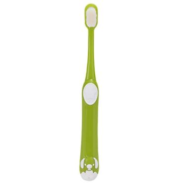 Imagem de Escova de dentes infantil, escova de dentes infantil de desenho animado, escova de dentes infantil de desenho animado escovas de dentes de bebê de silicone dental dental para escova de dentes limpador (verde)