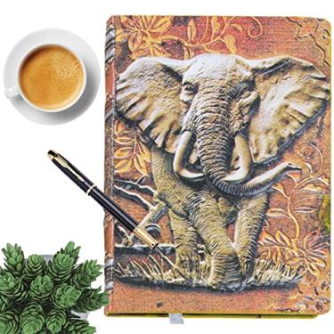 Imagem de Elefante Capa Dura | Caderno em relevo do bloco notas do padrão do elefante 3D com marcador fita,esboços pintura diário viagem feitos à mão para,