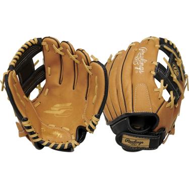 Imagem de Rawlings | SURE CATCH T-Ball e luva de beisebol juvenil | arremesso para a direita | 25,4 cm | castanho/preto