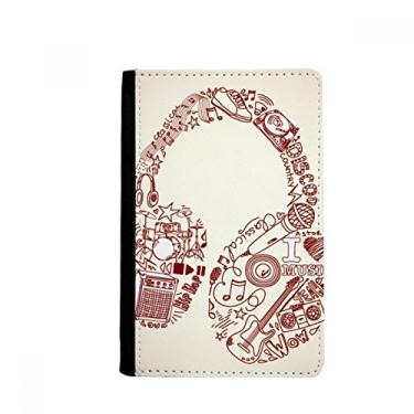 Imagem de Capa carteira com estampa de fone de ouvido de ilustração musical para passaporte Notecase Burse