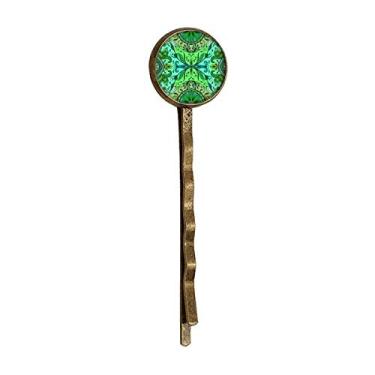 Imagem de Estilo europeu, flores, folhas, linhas, padrão retrô, metal, cabelo