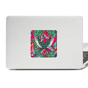 Imagem de Adesivo de vinil para laptop com folhas de pássaro rosa céu feliz decoração de policarbonato