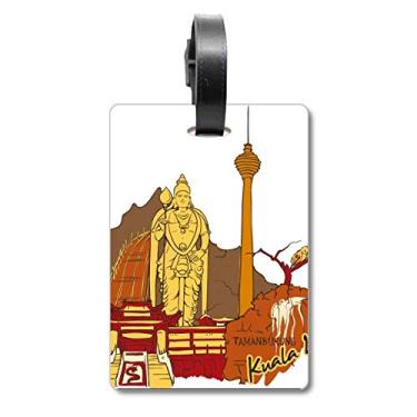 Imagem de Malaysia Kuala Lumpur bolsa de viagem em aquarela etiqueta cartão de bagagem pendurado etiqueta de molho