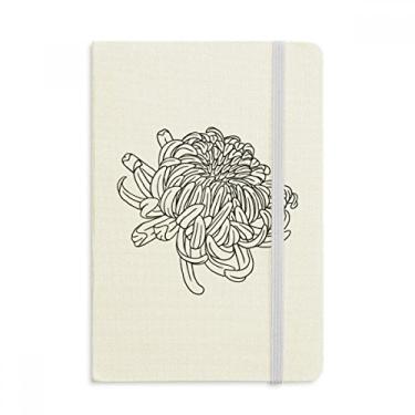 Imagem de Caderno de planta de flor com desenho de crisântemo oficial de tecido capa dura diário clássico