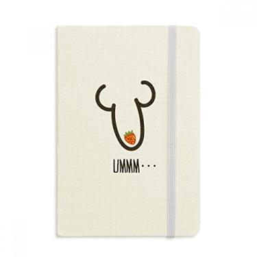 Imagem de Caderno de desenho engraçado de morango da UMMM com capa dura em tecido