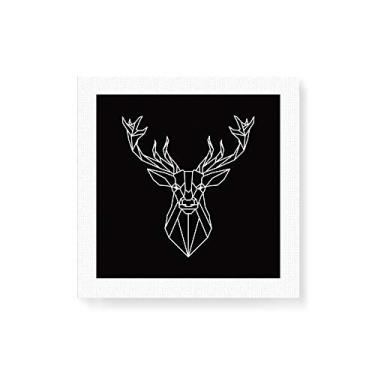 Imagem de Arte Maníacos Quadro Decorativo em Tela Canvas Cervo Geométrico Borda Branca - 30x30cm