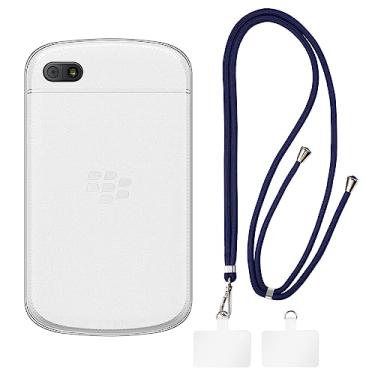 Imagem de Shantime Capa BlackBerry Q10 + cordões universais para celular, pescoço/alça macia de silicone TPU capa protetora para BlackBerry Q10 (3,1 polegadas)