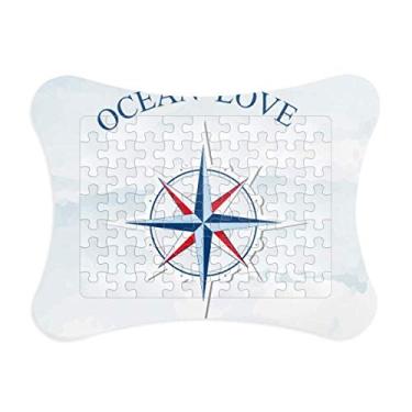 Imagem de Bússola Ocean Love Sea Sailing Pattern Moldura de quebra-cabeça Decoração de imagem Enfeite de jogo de quebra-cabeça