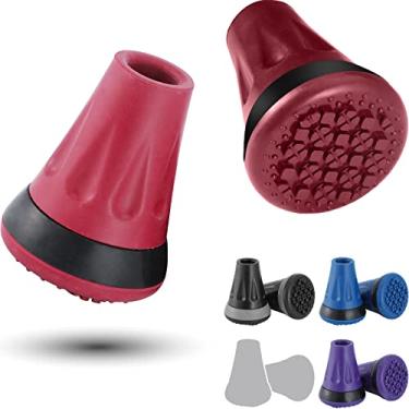 Imagem de Rehand Pontas de bengala, ponta colorida para todos os terrenos para bengala e muleta, pontas de cana de 9,5 cm para serviço pesado, almofada de substituição de borracha de 3/10.2 cm, pontas de