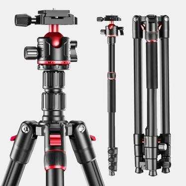 Imagem de Tripé de câmera profissional de 180 cm, cabeça esférica, compacto, leve, para viagem, DSLR/SLR tripé e monopé com bolsa de transporte compatível com binóculos Canon Nikon e telescópio a laser