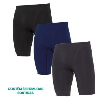Imagem de 3 Bermudas Térmica Sport Esportiva Sem Costura Para Corrida Academia F