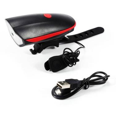 Imagem de Farol Lanterna com Pisca de Alerta em LED com Buzina para Bike (Bicicl