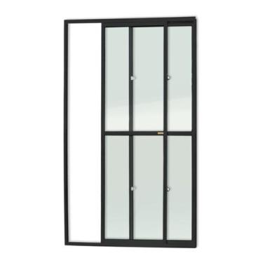 Imagem de Porta Balcão 2 Folhas Super 25 Vidro Liso 210cm X 150cm Brimak