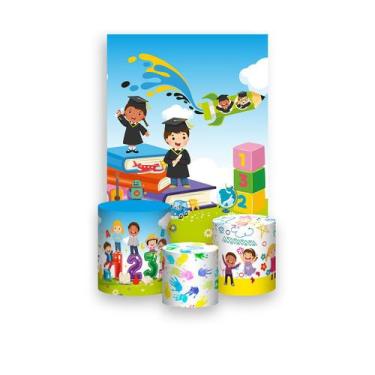 Imagem de Painel De Festa Vertical 1,50 x 2,20 + Trio De Capas Cilindro - Format