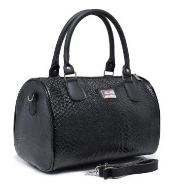 Imagem de Bolsa Casual Baú Croco Alça Transversal Removível Zíper Mala Estilo El