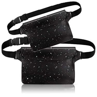 Imagem de ORIbox Bolsa impermeável com 2 peças, design com zíper perfeito para passeios de barco, natação, mergulho, caiaque, praia, piscina, parque aquático (preto), D preto preto