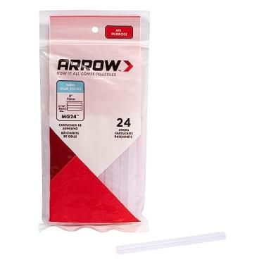 Imagem de Arrow Mini bastões de cola Fastener MG24-4, 10 cm, pacote com 24, transparente