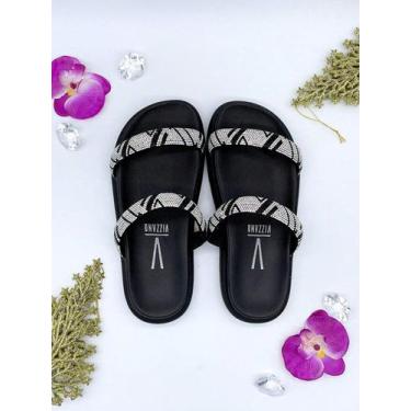 Imagem de Sandália Papete Vizzano  Tratorada com Strass Festa Original , Preto c