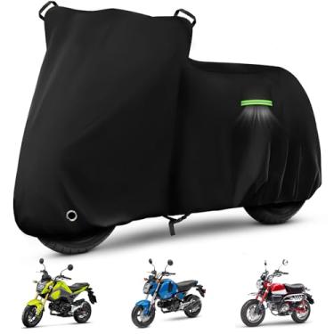 Imagem de Capa de motocicleta à prova d'água para Honda Grom MSX125/Navi/Macaco/2022 Benelli 135/2023 Grom, capa de motocicleta resistente ao ar livre sol UV chuva poeira proteção para todos os climas com forro