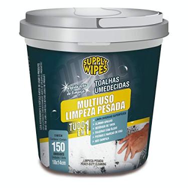 Imagem de Toalha Umedecida Multiuso Limpeza Pesada, Supply Wipes, Branco, médio
