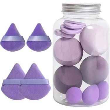 Imagem de Kit 14 Esponjas de Maquiagem Facial Macia Corretivo Base com Frasco - 