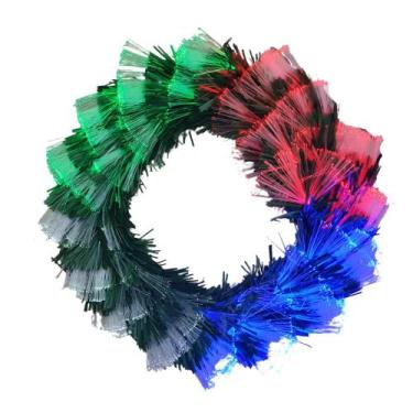 Imagem de Guirlanda Natalina Iluminada 38cm Led / Fibra Óptica 8 Funções Bivolt 