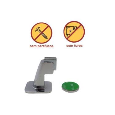 Imagem de Prendedor fixador trava porta magnético adesivo cromado 804 imab ima f
