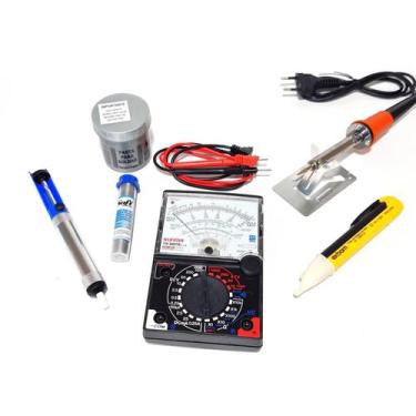 Imagem de Ferro De Solda 60w 110 Multimetro Analógico Sugador Caneta Pasta Estan
