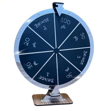 Imagem de Roleta Da Sorte C/ 2 Setas em MDF e Acrilico Prata Para Sorteio Grande